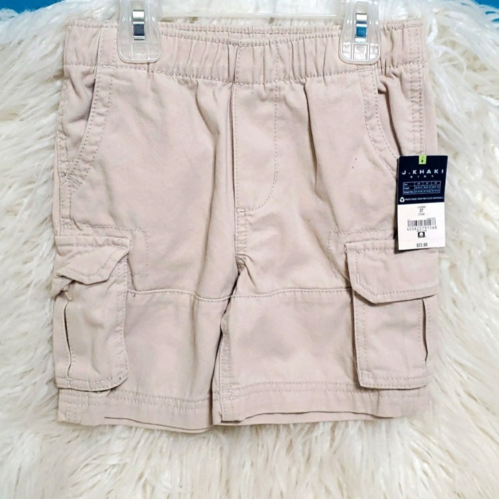 Nwt J Khaki stone colored khaki cargo shorts boys  3t